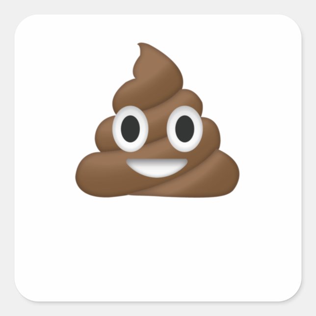Pegatina Cuadrada Emoji Cute Poop (Anverso)