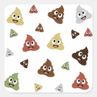 Pegatina Cuadrada Emoji Cute Poop ideas divertidas de regalo