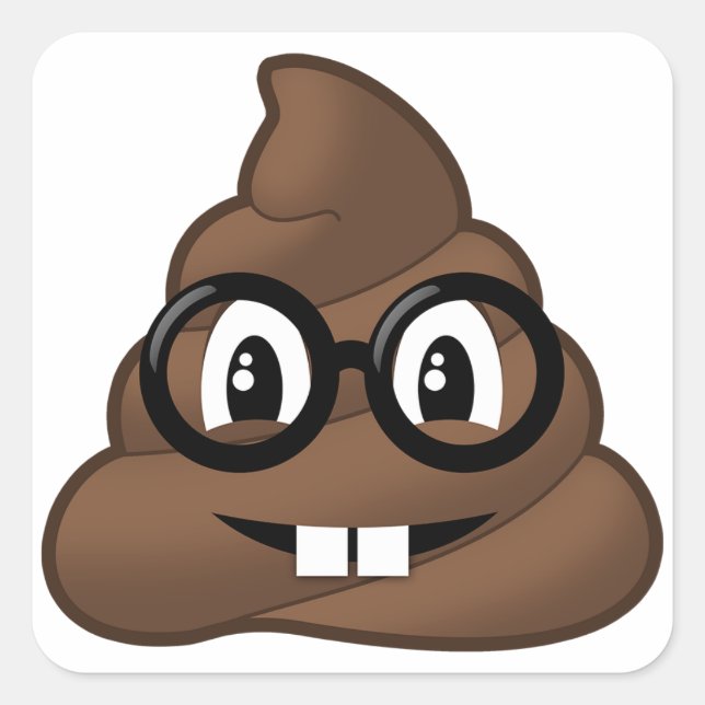 Pegatina Cuadrada Emoji de canto de lentes nerviosos (Anverso)