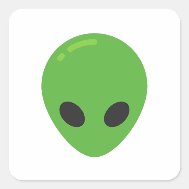 Pegatina Cuadrada emoji de extranjeros (Anverso)