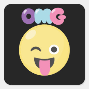 Pegatina Cuadrada Emoji de OMG