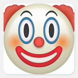 Pegatina Cuadrada Emoji de Payaso Loco