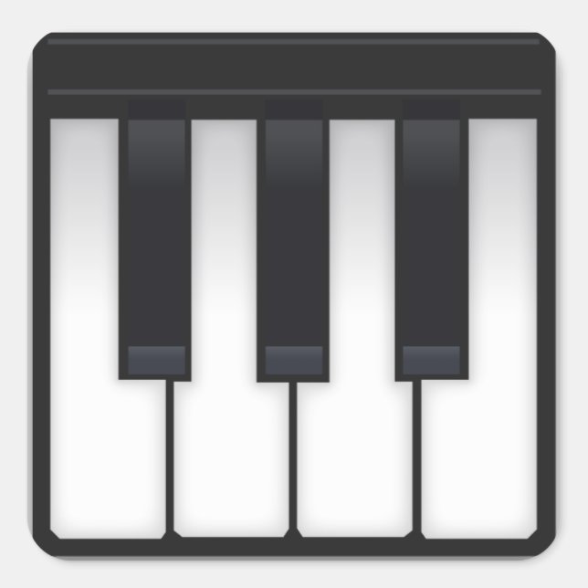 Pegatina Cuadrada Emoji de piano (Anverso)
