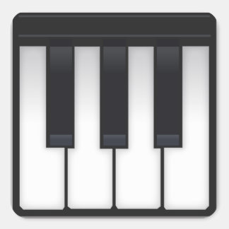 Pegatina Cuadrada Emoji de piano