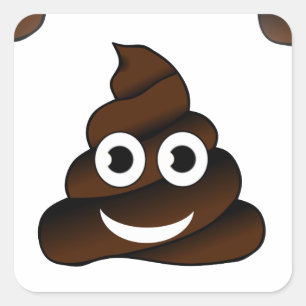 Pegatina Cuadrada emoji de poop divertida