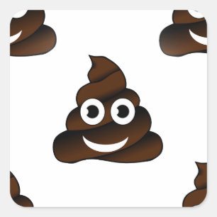 Pegatina Cuadrada emoji de poop divertida