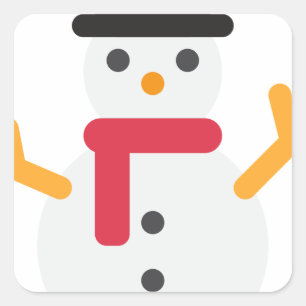 Pegatina Cuadrada emoji de snowman de los navidades