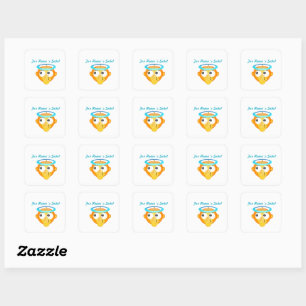 Pegatina Cuadrada emoji de sorpresa angelical