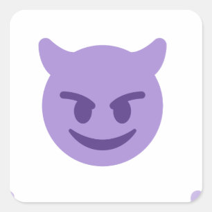 Pegatina Cuadrada emoji del diablo