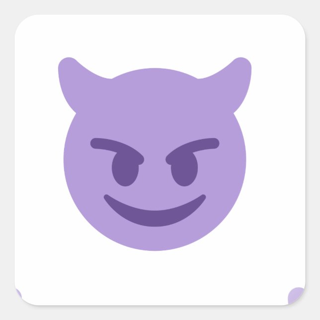 Pegatina Cuadrada emoji del diablo (Anverso)