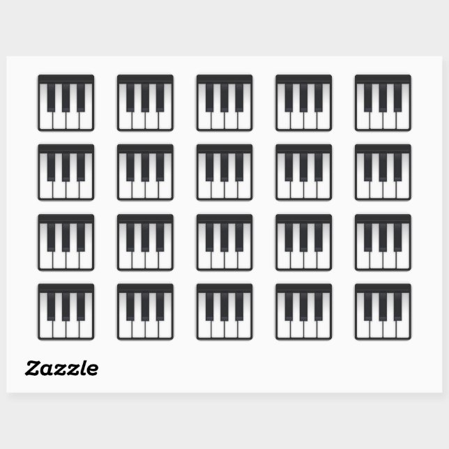 Pegatina Cuadrada Emoji del piano