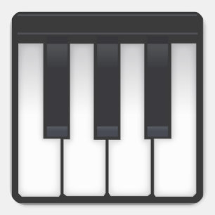 Pegatina Cuadrada Emoji del piano