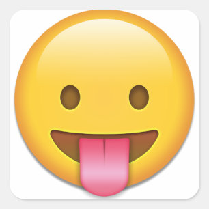 Pegatina Cuadrada Emoji engañosa de no hablar