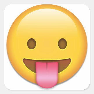 Pegatina Cuadrada Emoji engañosa de no hablar