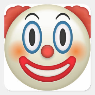 Pegatina Cuadrada Emoji loca del payaso