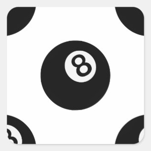 Pegatina Cuadrada emoji ocho bolas