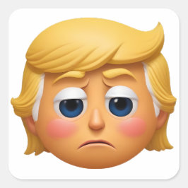 Pegatina Cuadrada Emoji triste de Trump