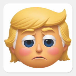 Pegatina Cuadrada Emoji triste de Trump