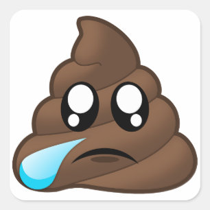 Pegatina Cuadrada Emoji triste del impulso del rasgón