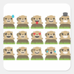 Pegatina Cuadrada emojis de manada