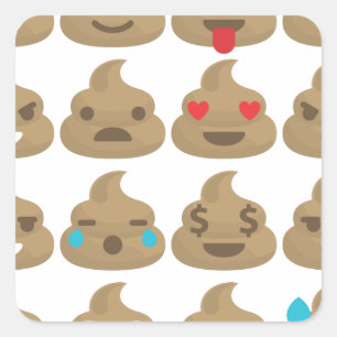 Pegatina Cuadrada emojis de poop