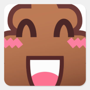 Pegatina Cuadrada emojis de poop kawaii