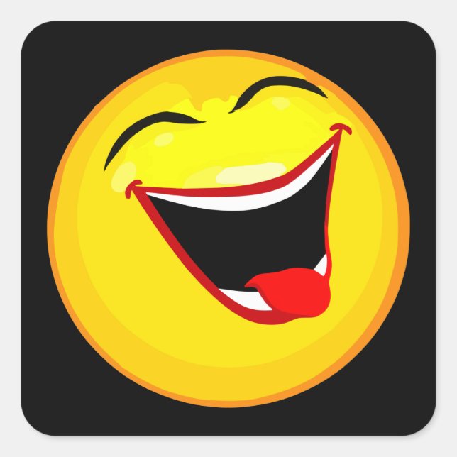 Pegatina Cuadrada Emoticon muy lindo y muy feliz / Emoji (Anverso)