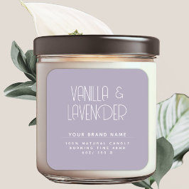 Pegatina Cuadrada Empaquetado de velas de cosméticos minimalistas mo