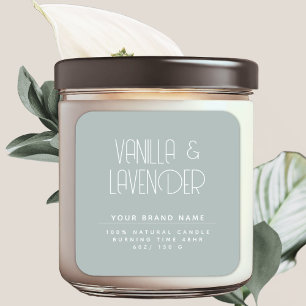 Pegatina Cuadrada Empaquetado de velas de cosméticos minimalistas mo