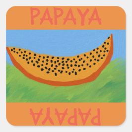 Pegatina Cuadrada empate personalizado papaya
