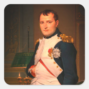Pegatina Cuadrada Emperador Napoleón en su estudio en las Tullerías