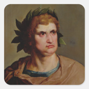 Pegatina Cuadrada Emperador romano, posiblemente Nero c.1625-30