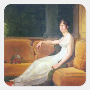 Pegatina Cuadrada Emperatriz Josephine en Malmaison, c.1801
