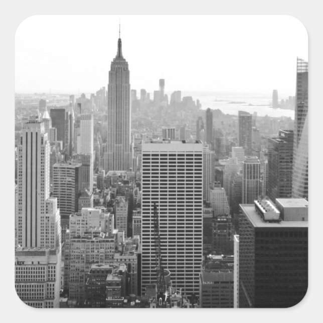 Pegatina Cuadrada Empire State Building Manhattan (Anverso)