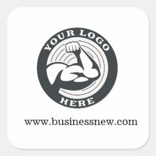 Pegatina Cuadrada Empresa de bricolaje con logotipo comercial y de m