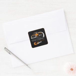 Pegatina Cuadrada Empresa de Remolque Profesional, Servicio de Arras