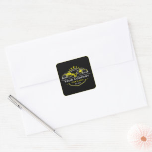 Pegatina Cuadrada Empresa de Remolque Profesional, Servicio de Trans