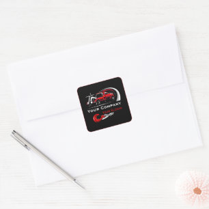 Pegatina Cuadrada Empresa de Remolque Profesional, Servicio de Trans