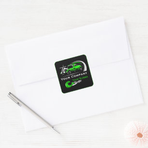 Pegatina Cuadrada Empresa de Remolque Profesional, Servicio de Trans
