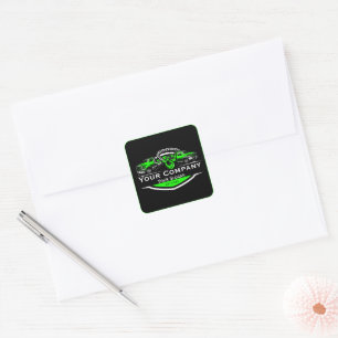 Pegatina Cuadrada Empresa de Remolque Profesional, Servicio de Trans