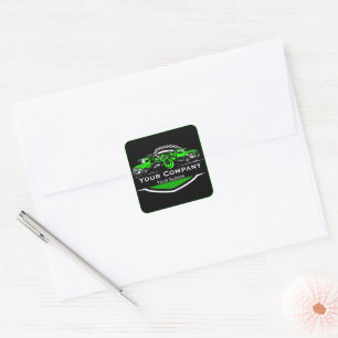 Pegatina Cuadrada Empresa de Remolque Profesional, Servicio de Trans