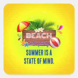 Pegatina Cuadrada Empresa de verano