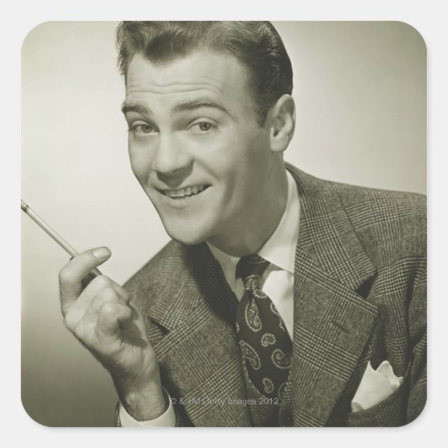 Pegatina Cuadrada Empresario (Anverso)