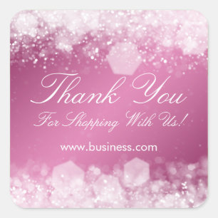 Pegatina Cuadrada Empresarios Gracias Por Esparkling Night Pink