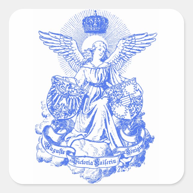 Pegatina Cuadrada Empress Wings & Crown (Anverso)