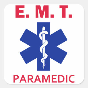 Pegatina Cuadrada EMT Paramédico