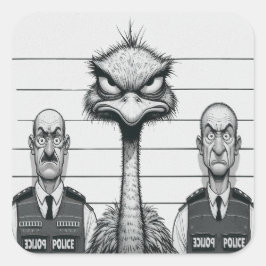 Pegatina Cuadrada "Emu Police Lineup"