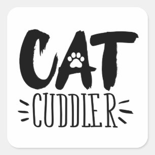 Pegatina Cuadrada en Cuddler Happy Cuddler Aesthetic Cat Pictures