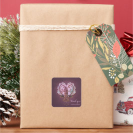 Pegatina Cuadrada En el abrazo del corazón.