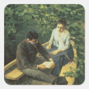Pegatina Cuadrada En el barco, 1888